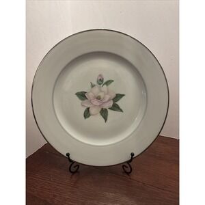 Jaeger Carolina‎ Dinner 10.5" Dinner Plate Replacement- Pink Flowers- Silver Rim